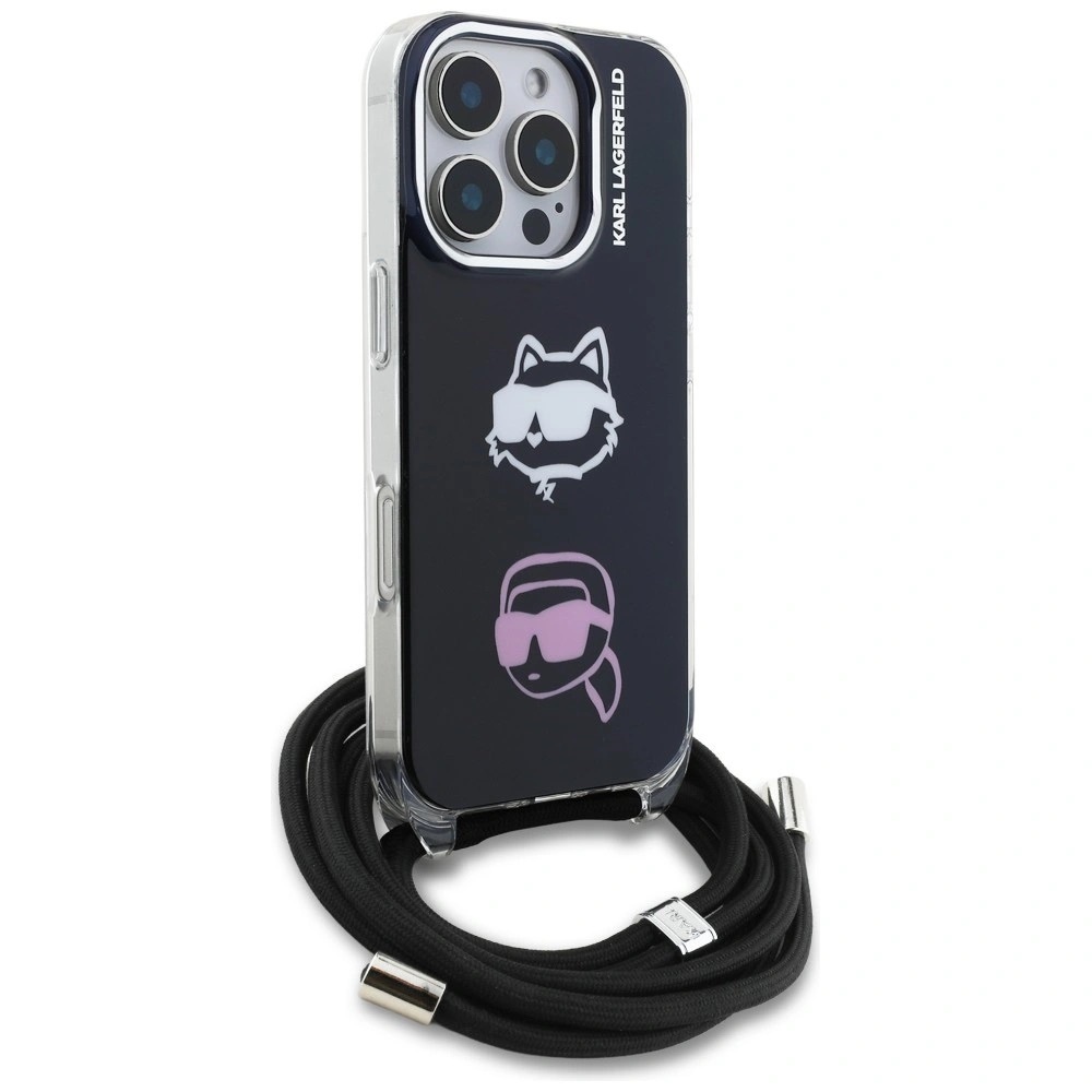 Zdjęcie do “Karl Lagerfeld IML Crossbody KarlChoupette Head czarny - etui iPhone 16 Pro Max”.