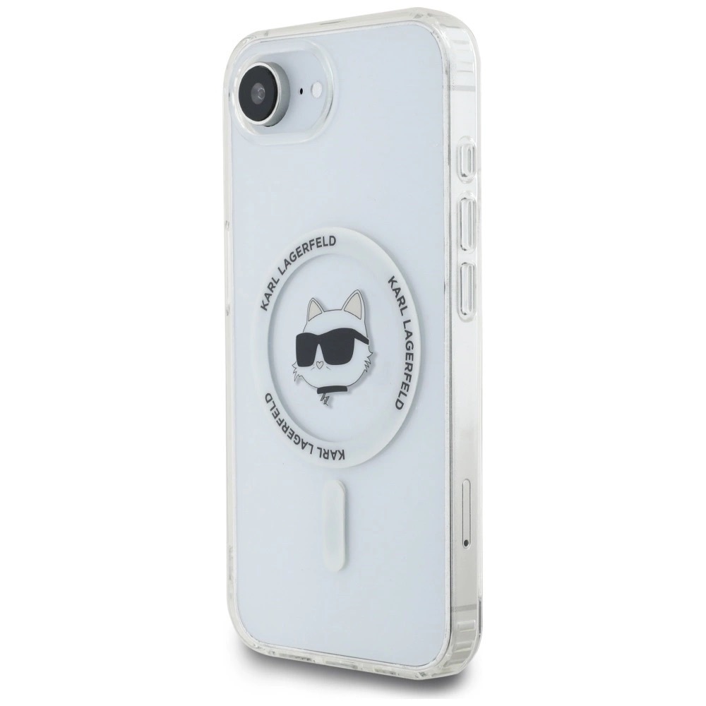 Zdjęcie do “Karl Lagerfeld IML Metal Choupette Head MS biały - etui iPhone 16e / 17e”.