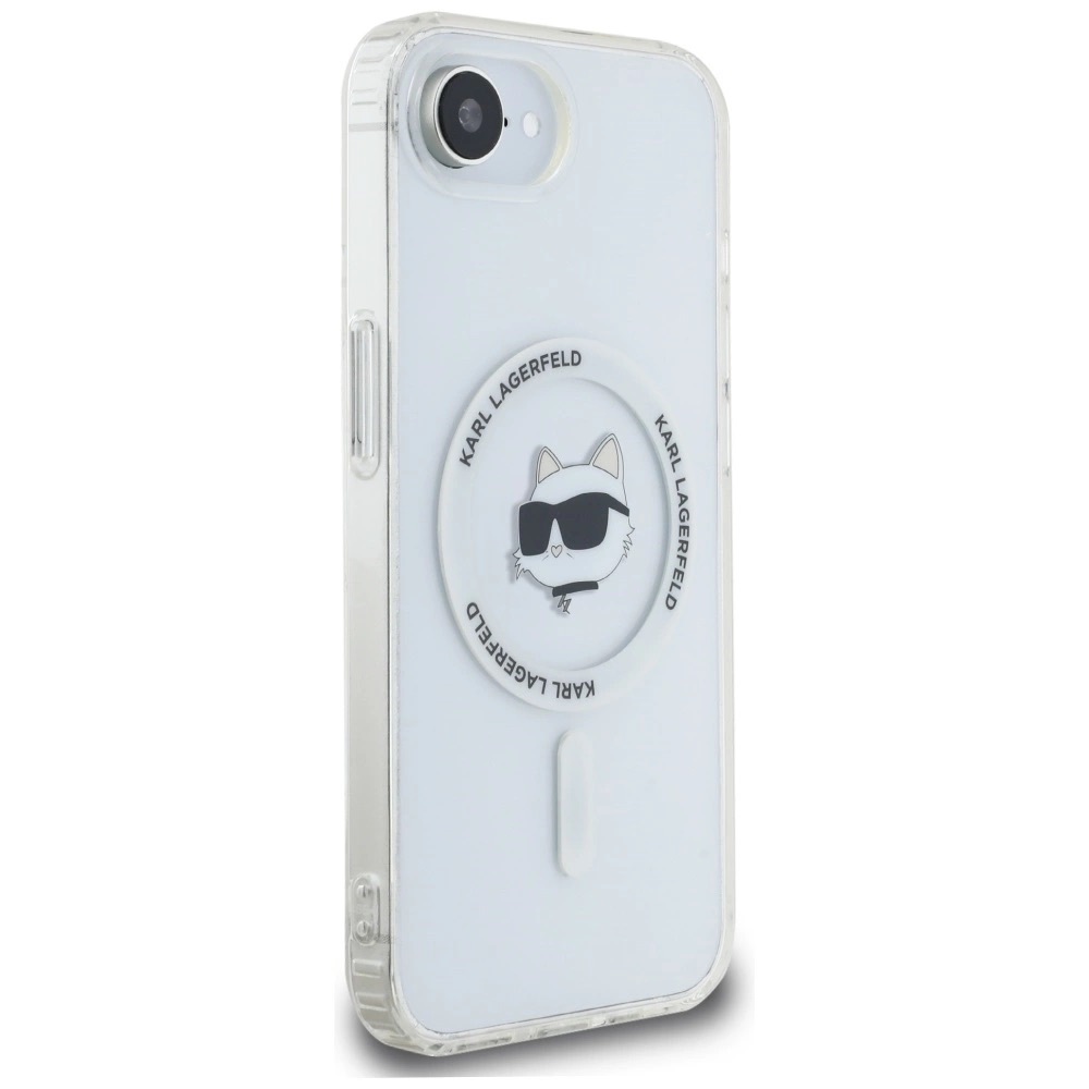 Zdjęcie do “Karl Lagerfeld IML Metal Choupette Head MS biały - etui iPhone 16e / 17e”.