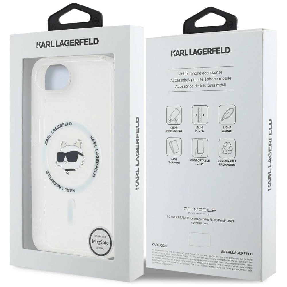 Zdjęcie do “Karl Lagerfeld IML Metal Choupette Head MS biały - etui iPhone 16e / 17e”.