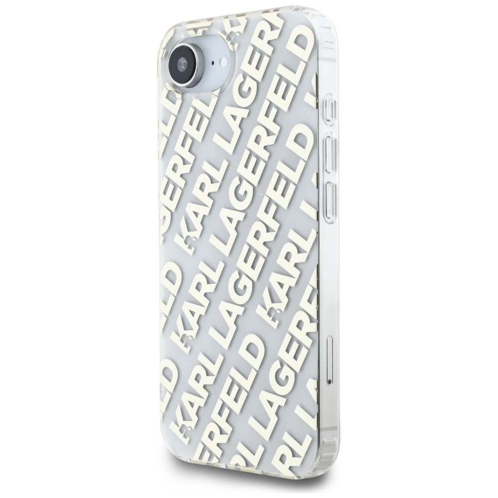 Zdjęcie do “Karl Lagerfeld IML Repeat Logo złoty - etui iPhone 16e / 17e”.