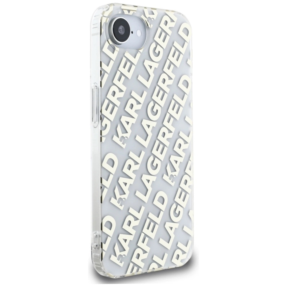 Zdjęcie do “Karl Lagerfeld IML Repeat Logo złoty - etui iPhone 16e / 17e”.