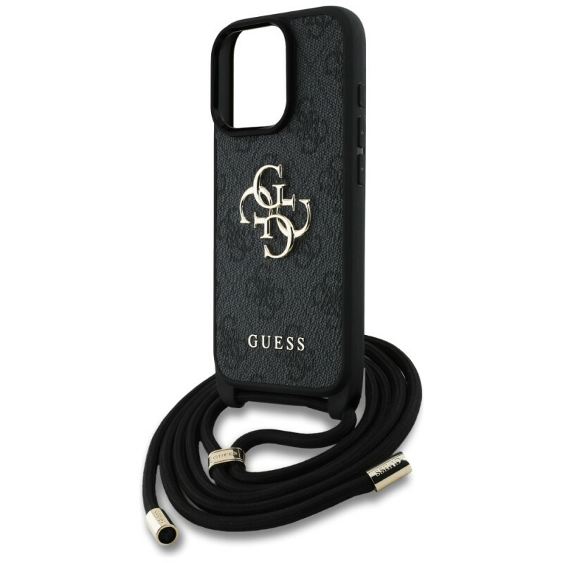 Zdjęcie do “Guess 4G Big Logo Cord Stap Crossbody czarny - etui iPhone 16 Pro”.