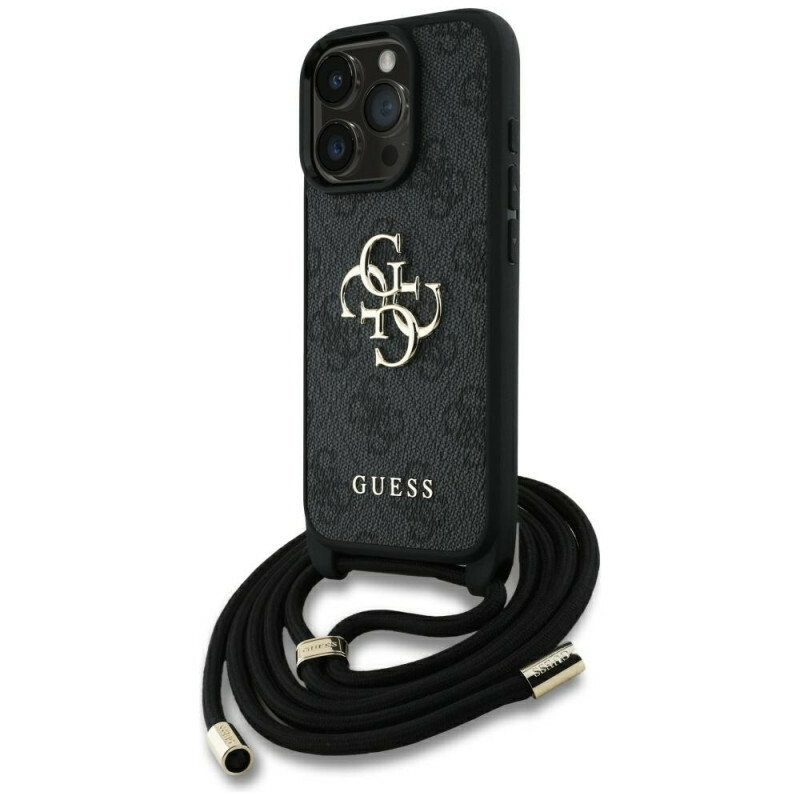 Zdjęcie do “Guess 4G Big Logo Cord Stap Crossbody czarny - etui iPhone 16 Pro”.