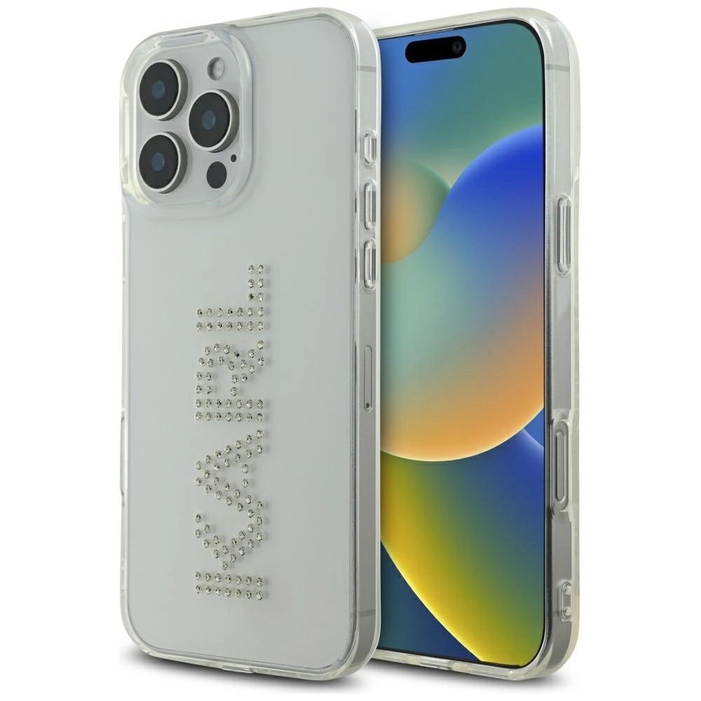 Zdjęcie do “Karl Lagerfeld IML Rhinestones Logo iPhone przezroczysty - etui iPhone 16 Pro Max”.