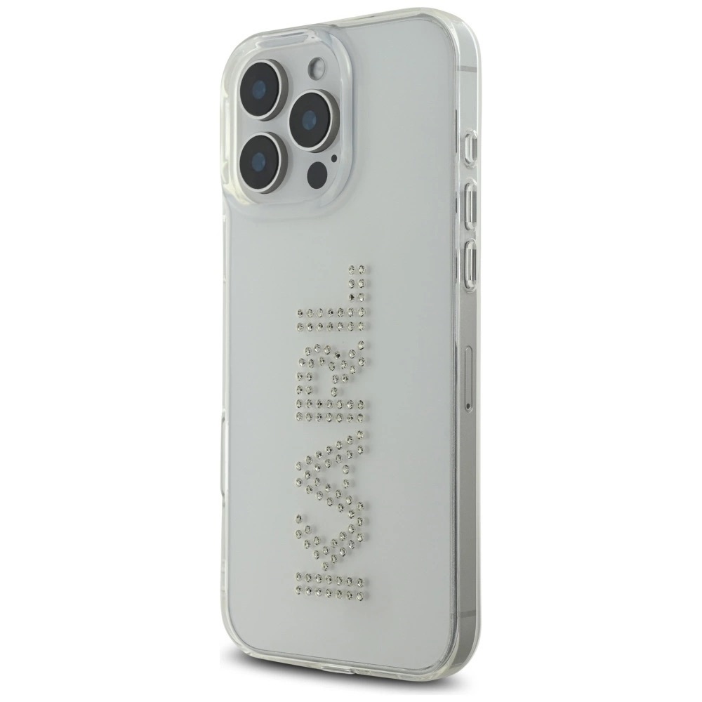 Zdjęcie do “Karl Lagerfeld IML Rhinestones Logo iPhone przezroczysty - etui iPhone 16 Pro Max”.
