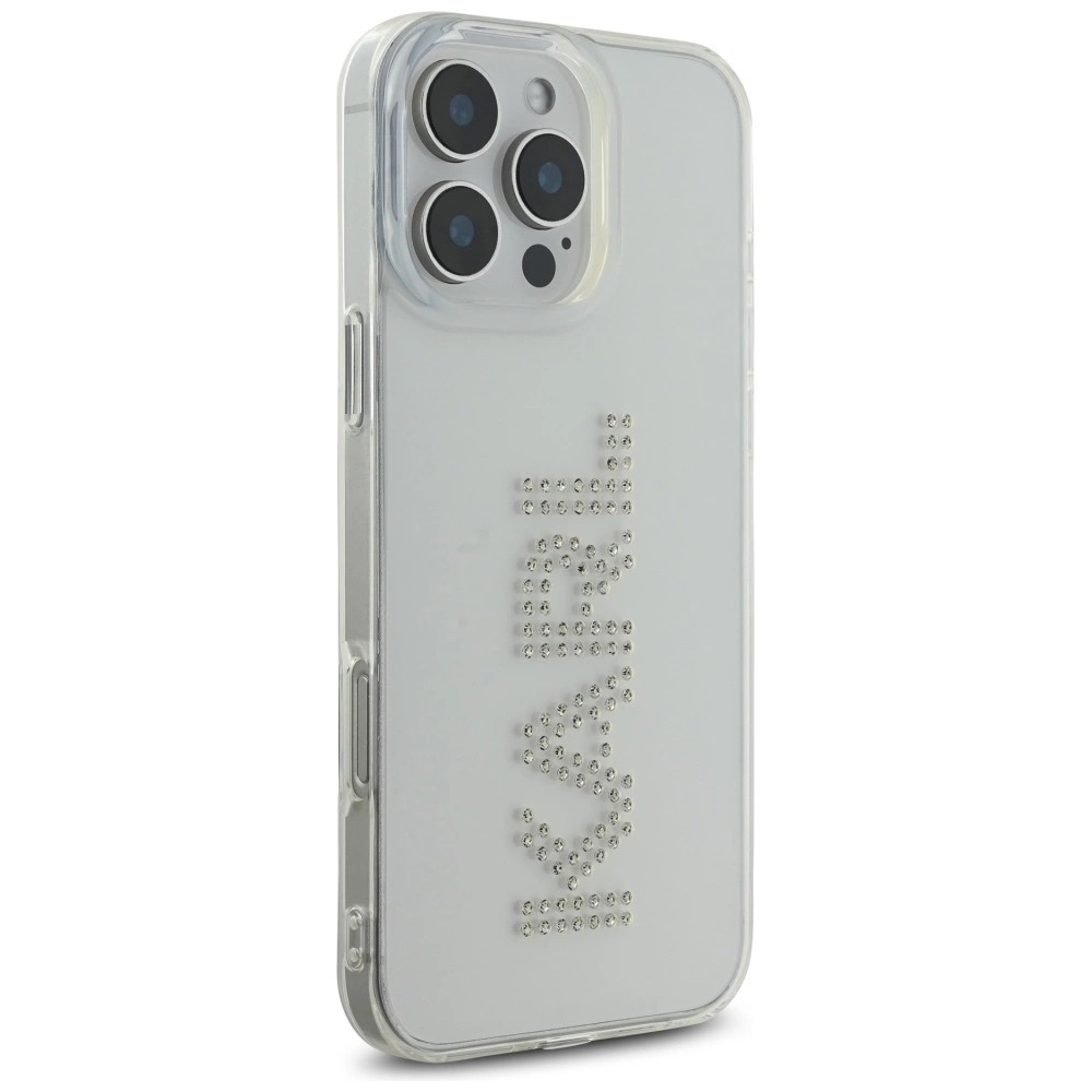 Zdjęcie do “Karl Lagerfeld IML Rhinestones Logo iPhone przezroczysty - etui iPhone 16 Pro Max”.