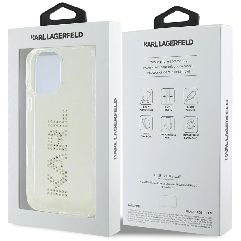 Zdjęcie do “Karl Lagerfeld IML Rhinestones Logo iPhone przezroczysty - etui iPhone 16 Pro Max”.