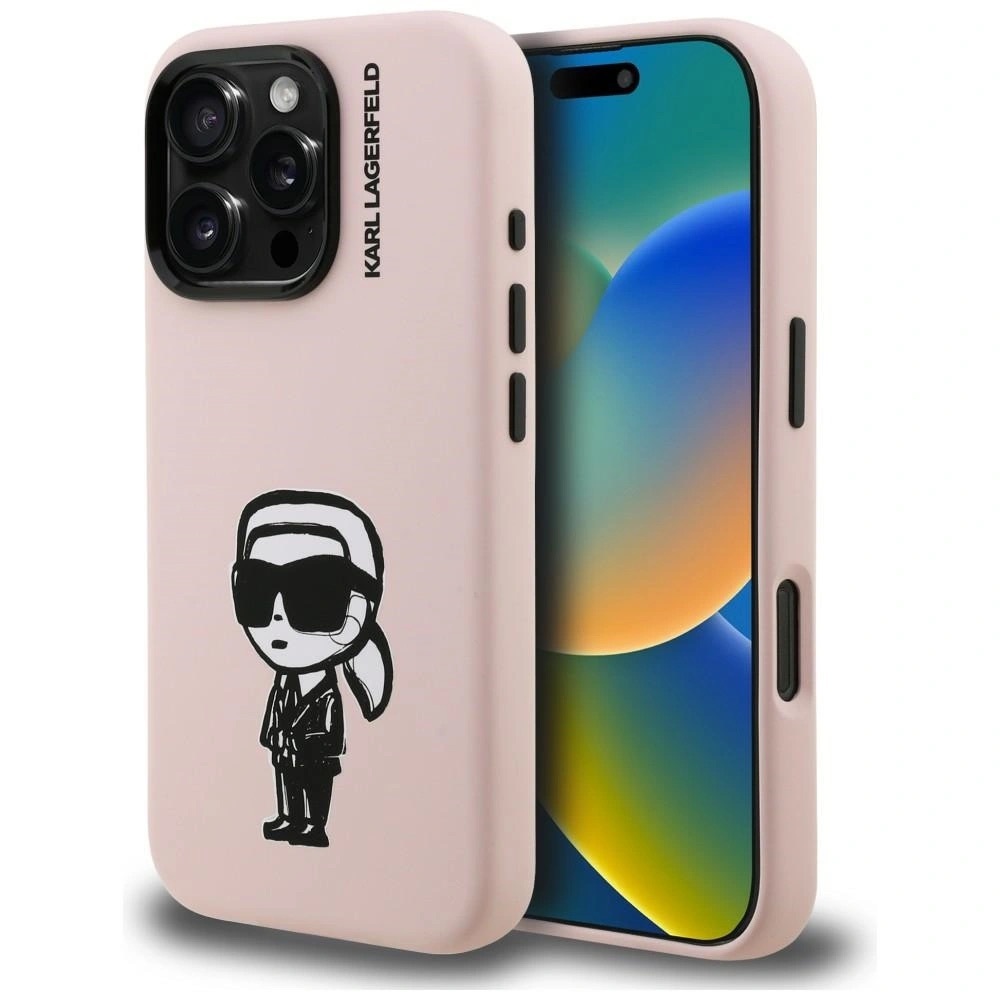Zdjęcie do “Karl Lagerfeld Silicone Karl Sketch MS różowy - etui iPhone 16 Pro Max”.