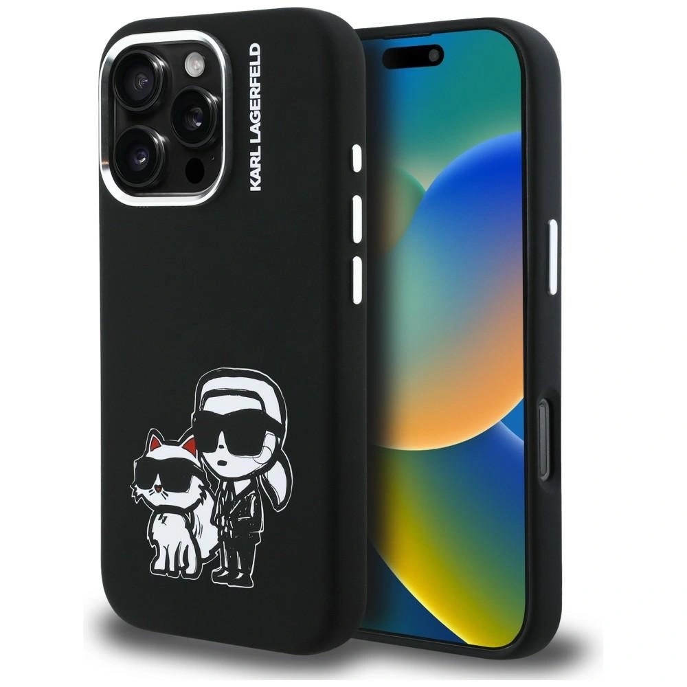 Zdjęcie do “Karl Lagerfeld Silicone KarlChoupette Sketch MS czarny - etui iPhone 16 Pro Max”.