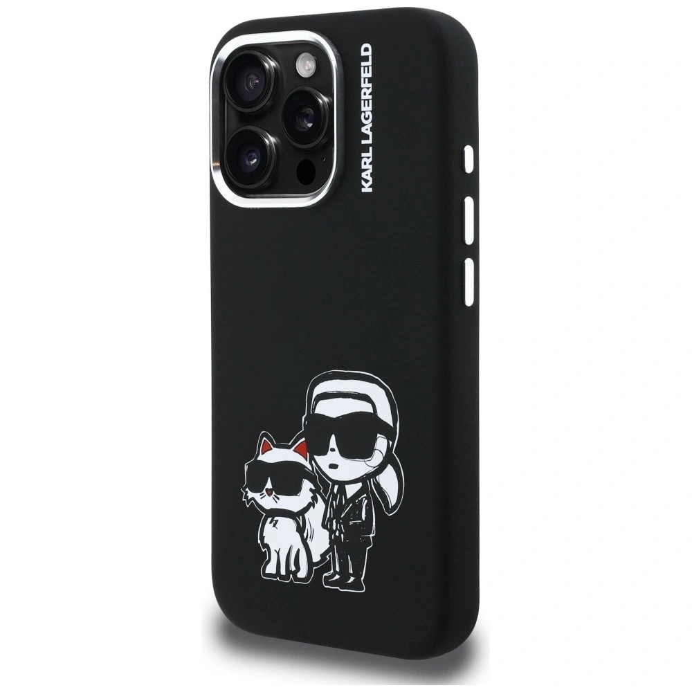 Zdjęcie do “Karl Lagerfeld Silicone KarlChoupette Sketch MS czarny - etui iPhone 16 Pro Max”.