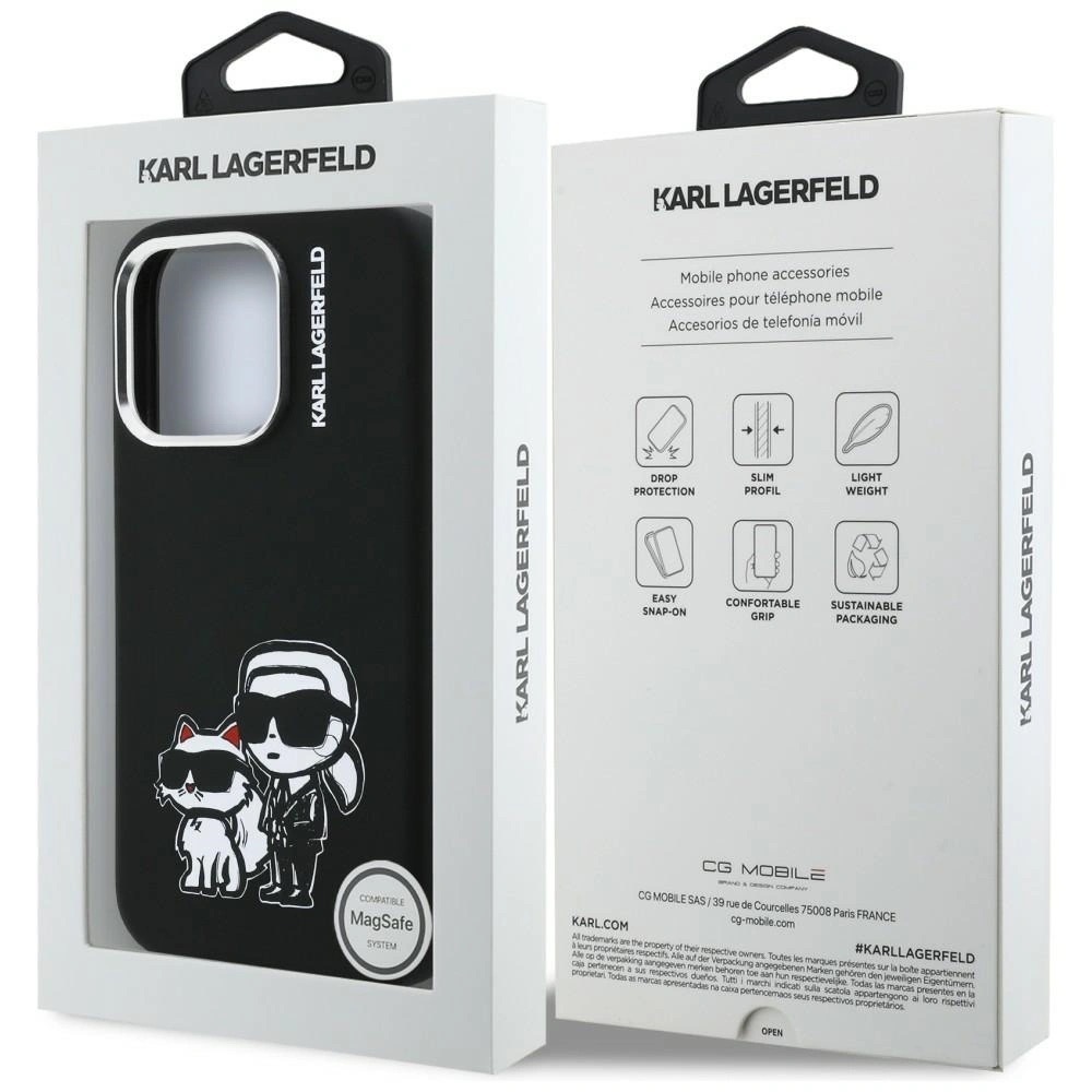 Zdjęcie do “Karl Lagerfeld Silicone KarlChoupette Sketch MS czarny - etui iPhone 16 Pro Max”.
