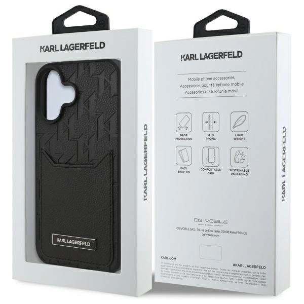 Zdjęcie do “Karl Lagerfeld Cardslots Monogram czarny - etui iPhone 16”.