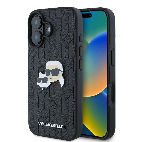 Zdjęcie do “Karl Lagerfeld Monogram KarlChaoupette Head Pin czarny - etui iPhone 16”.