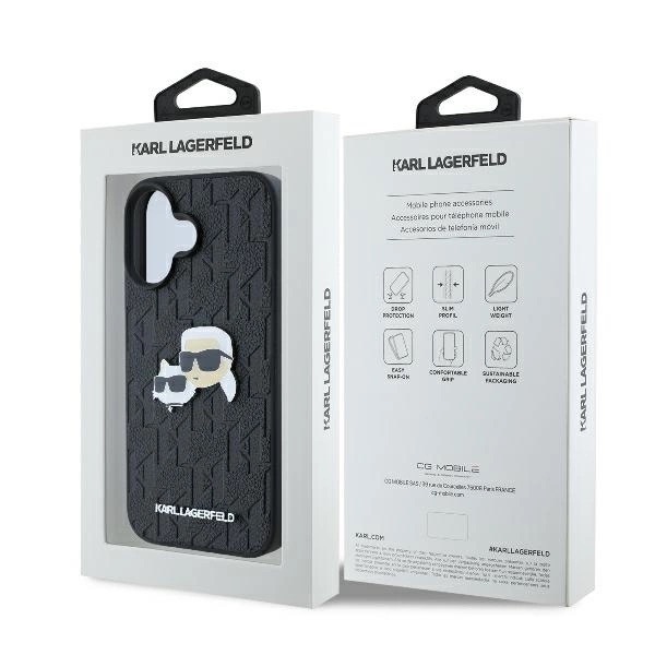 Zdjęcie do “Karl Lagerfeld Monogram KarlChaoupette Head Pin czarny - etui iPhone 16”.