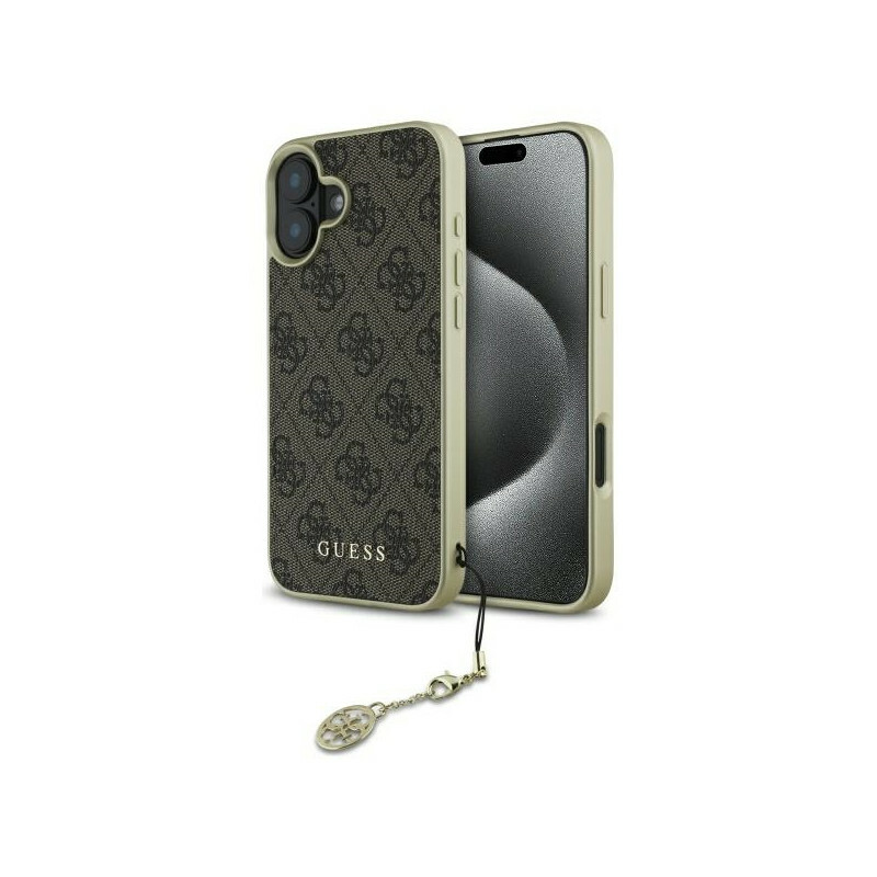 Zdjęcie do “Guess 4G Charms Collection brązowy - etui iPhone 16”.