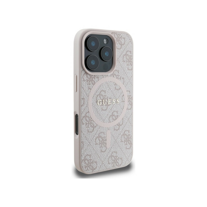 Zdjęcie do “Guess 4G Ring Classic Logo MS różowy - etui iPhone 16 Pro Max”.