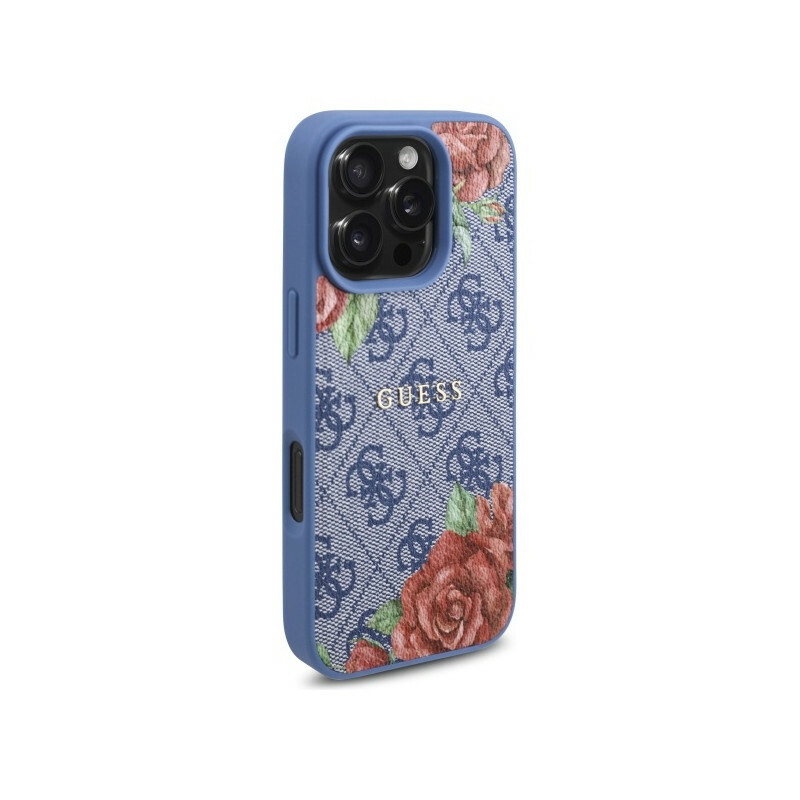 Zdjęcie do “Guess 4G Flowers Print MS niebieski - etui iPhone 16 Pro Max”.
