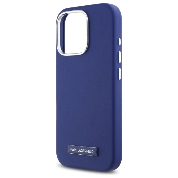Zdjęcie do “Karl Lagerfeld FW Metal Plate MS niebieski - etui iPhone 16 Pro”.