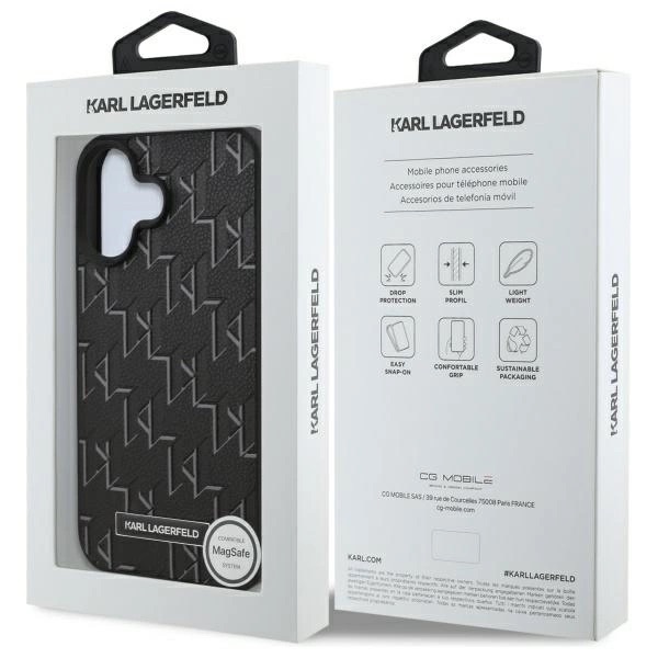 Zdjęcie do “Karl Lagerfeld Hot Stamp MS czarny - etui iPhone 16 Plus”.