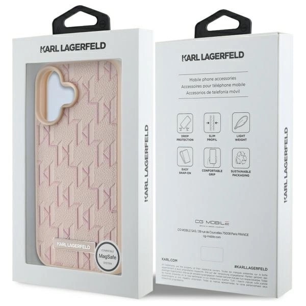 Zdjęcie do “Karl Lagerfeld Hot Stamp MS różowy - etui iPhone 16”.