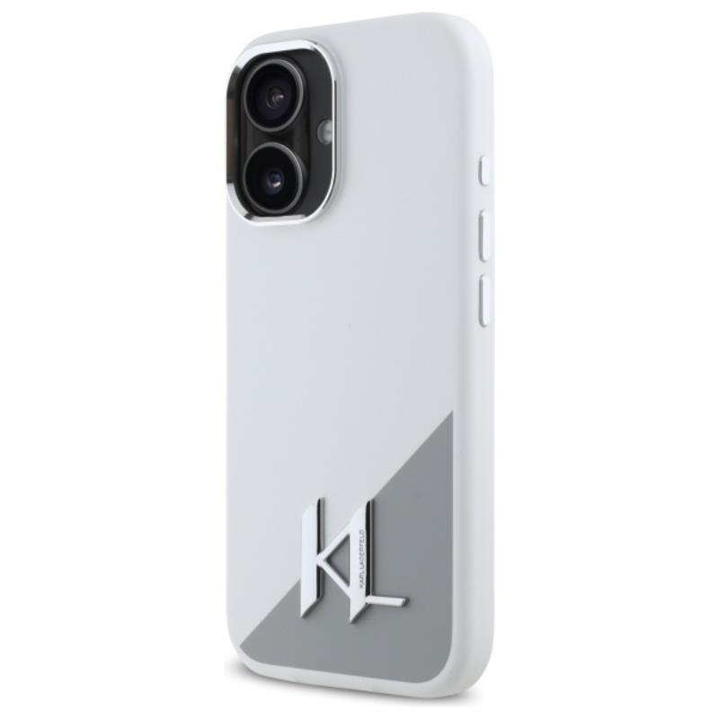 Zdjęcie do “Karl Lagerfeld Silicone Initial Metal Logo MS biały - etui iPhone 16”.
