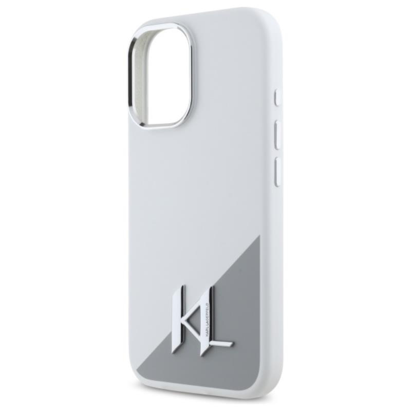 Zdjęcie do “Karl Lagerfeld Silicone Initial Metal Logo MS biały - etui iPhone 16”.