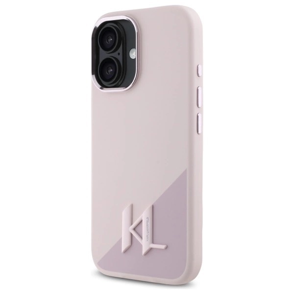 Zdjęcie do “Karl Lagerfeld Silicone Shadow Metal Initial MS różowy - etui iPhone 16”.