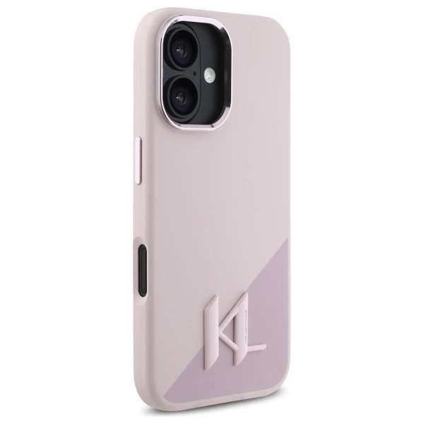 Zdjęcie do “Karl Lagerfeld Silicone Shadow Metal Initial MS różowy - etui iPhone 16”.