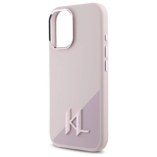 Zdjęcie do “Karl Lagerfeld Silicone Shadow Metal Initial MS różowy - etui iPhone 16”.