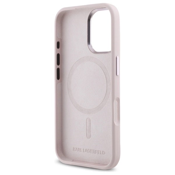 Zdjęcie do “Karl Lagerfeld Silicone Shadow Metal Initial MS różowy - etui iPhone 16”.