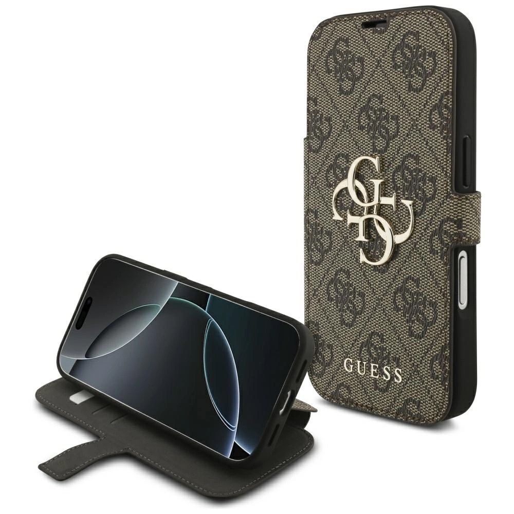 Zdjęcie do “Guess Book 4G Metal Logo brązowy - etui iPhone 17 Pro”.