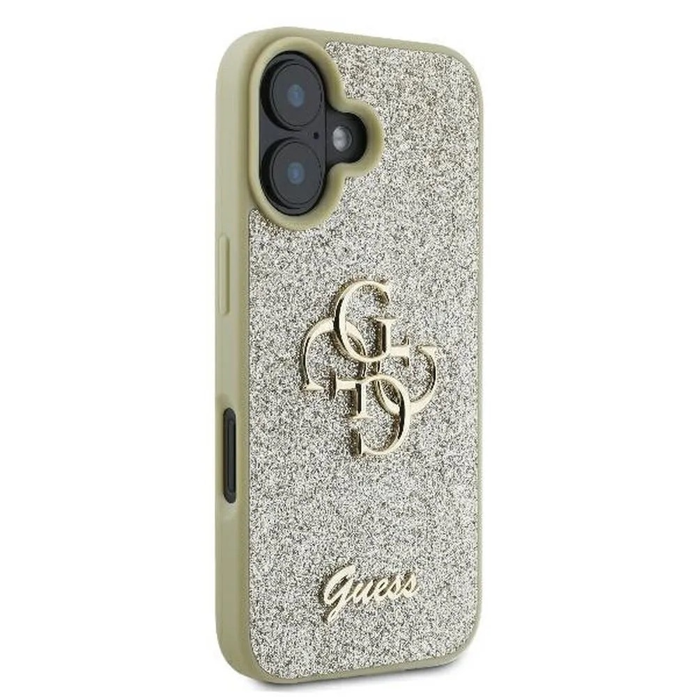 Zdjęcie do “Guess Fixed Glitter Big 4G złoty - etui iPhone 16”.