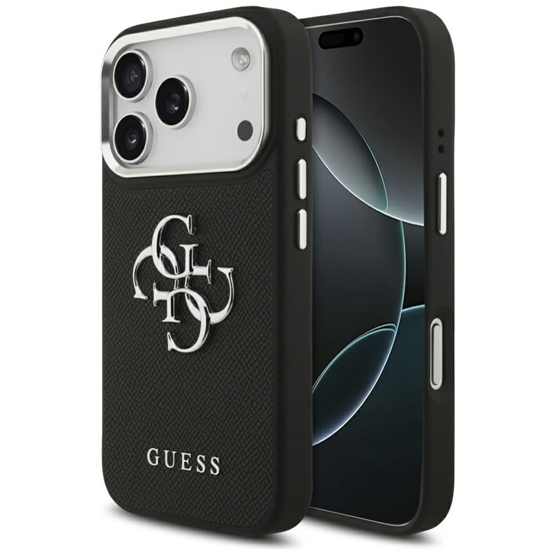 Zdjęcie do “Guess Grained Big Classic 4G czarny - etui iPhone 17 Pro Max”.