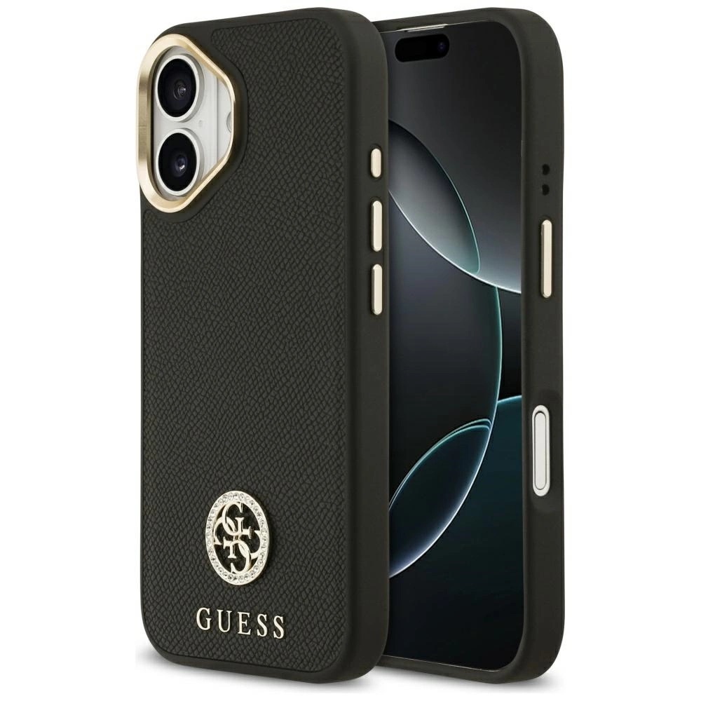 Zdjęcie do “Guess Grained Strass Logo MS czarny - etui iPhone 17”.