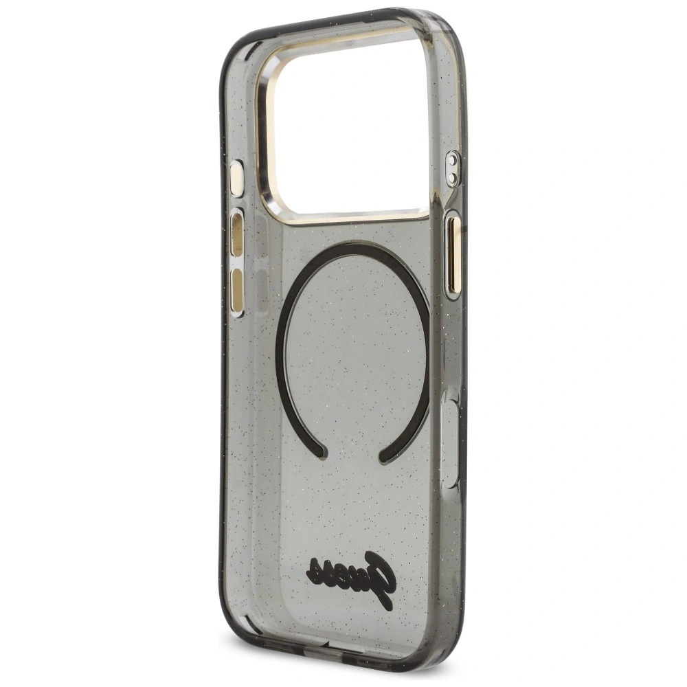 Zdjęcie do “Guess IML Glitters Script Strap MS czarny - etui iPhone 17 Pro Max”.