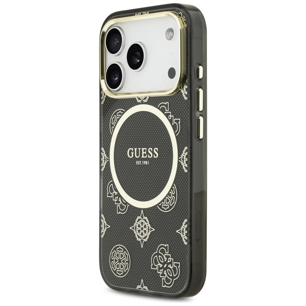 Zdjęcie do “Guess IML Peony Dot MS czarny - etui iPhone 17 Pro”.
