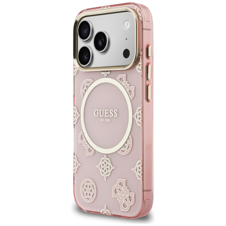 Zdjęcie do “Guess IML Peony Dot MS różowy - etui iPhone 17 Pro”.