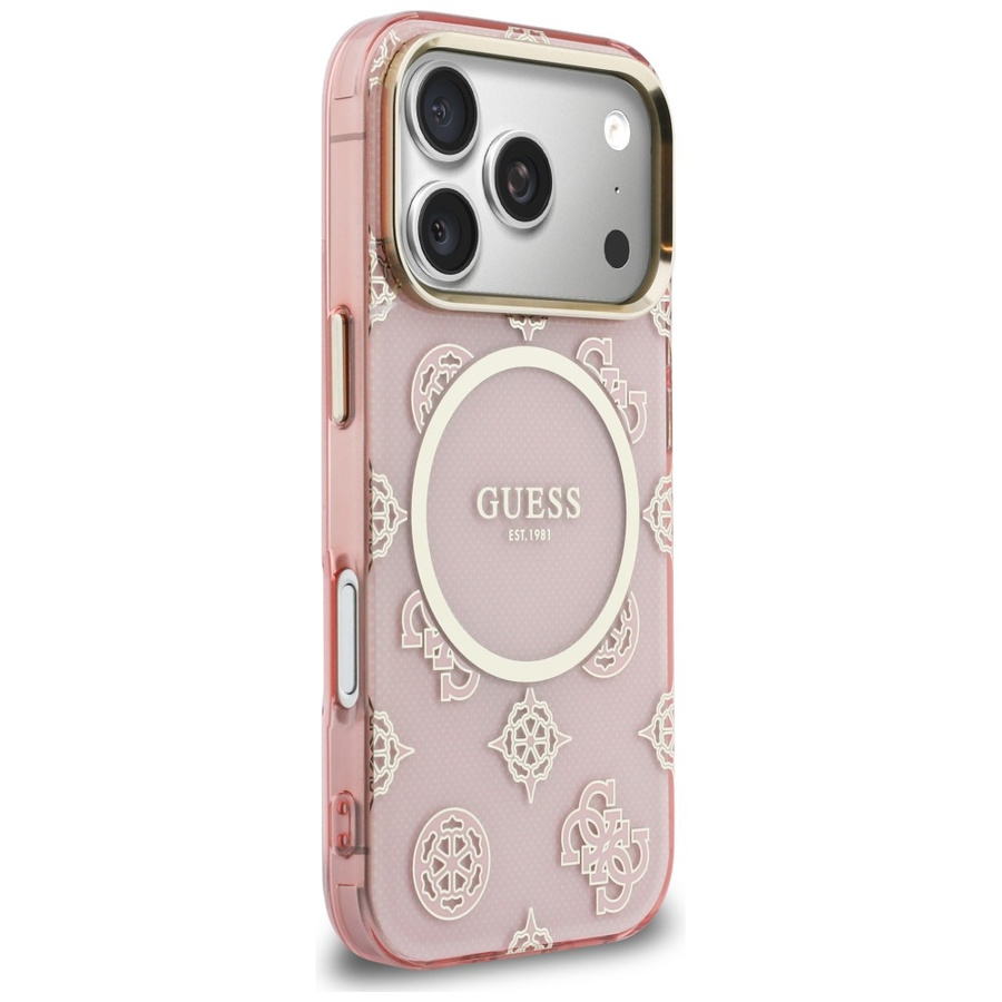 Zdjęcie do “Guess IML Peony Dot MS różowy - etui iPhone 17 Pro”.