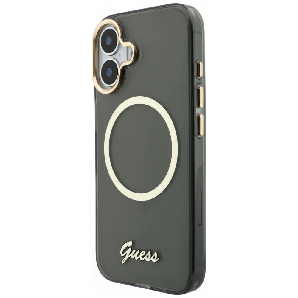 Zdjęcie do “Guess IML Script Metal MS czarny - etui iPhone 17”.