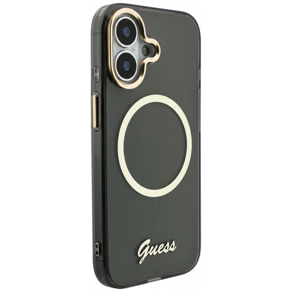 Zdjęcie do “Guess IML Script Metal MS czarny - etui iPhone 17”.