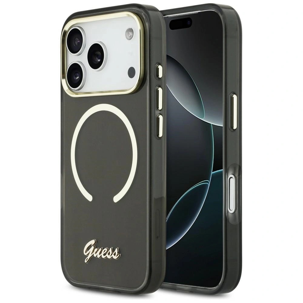 Zdjęcie do “Guess IML Script Metal MS czarny - etui iPhone 17 Pro Max”.