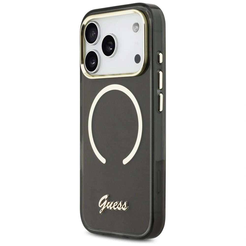 Zdjęcie do “Guess IML Script Metal MS czarny - etui iPhone 17 Pro Max”.