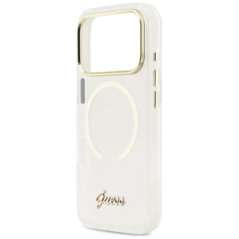 Zdjęcie do “Guess IML Script Metal MS przezroczysty - etui iPhone 17 Pro Max”.