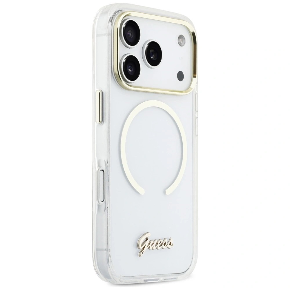 Zdjęcie do “Guess IML Script Metal MS przezroczysty - etui iPhone 17 Pro”.