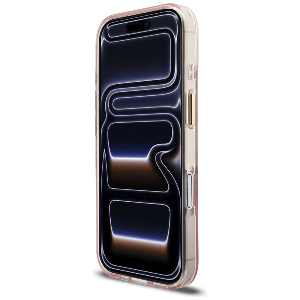 Zdjęcie do “Guess IML Script Metal MS różowy - etui iPhone 17”.