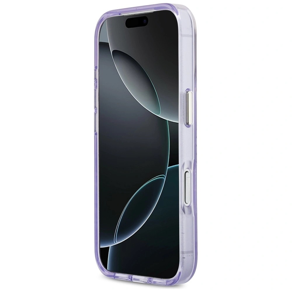 Zdjęcie do “Guess IML Shell Script Metal MS fioletowy - etui iPhone 17 Pro Max”.