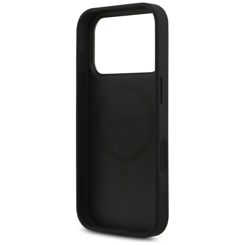 Zdjęcie do “Guess Leather 4G Triangle Strass MS czarny - etui iPhone 17 Pro”.