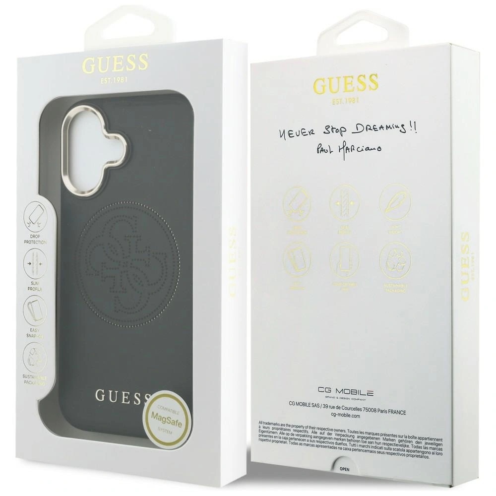 Zdjęcie do “Guess Perforated 4G MS czarny - etui iPhone 17”.