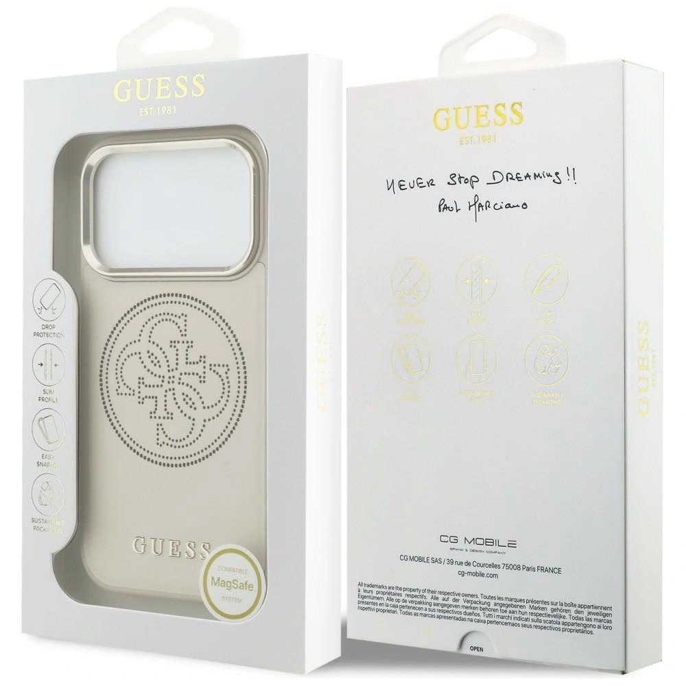Zdjęcie do “Guess Perforated 4G MS beżowy - etui iPhone 17 Pro”.